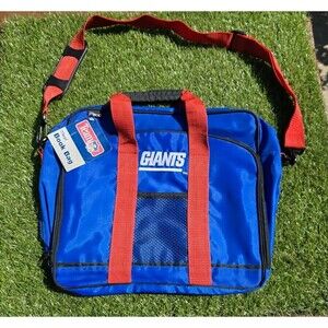 Vtg 1990s Mead NFL New York Giants Messenger Carry-on Gym Laptop Book Bag NWT